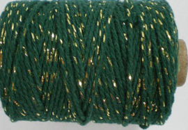 Cotton cord lurex groen/goud