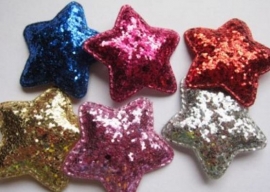 Ster grof glitter diverse kleuren 5cm.