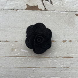Bloem organza roos zwart 3cm