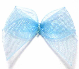 strikje licht blauw organza 2.4cm.