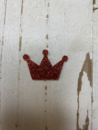 Kroon glitter rood 3.5cm.