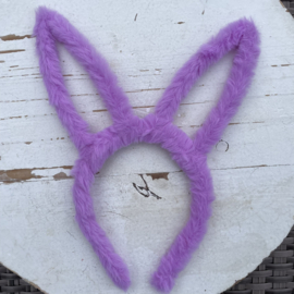 Diadeem haarband vacht konijn paars.