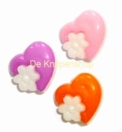 Love hartje & bloem knoop paars