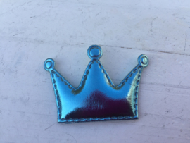 Kroon metallic blauw 5x3cm. 