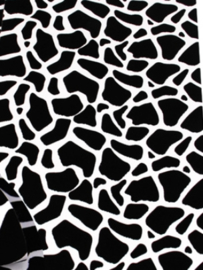 leer panter/tijger  velvet wit zwart 20x30 cm