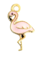 Bedels flamingo zilver licht roze.