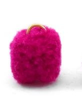 Pompom bedel hot pink met oog zilver