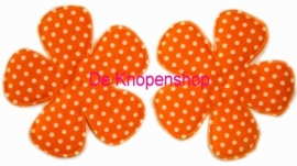 Bloem satijn oranje polkadot 6.5cm.