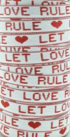 Sierband "Let love rule" wit/zwart diy armbandjes