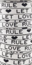 Sierband "Let love rule" wit/rood diy armbandjes