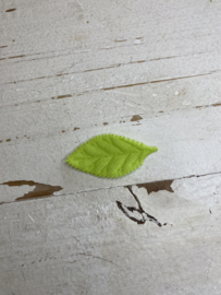 Groene blaadjes, diverse kleuren en uitvoeringen. 5.2x2.6cm.