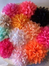 Bloemen chiffon neon oranje 11cm.