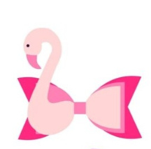 Mal voor flamingo strik 6.5cm