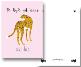 Leopard Ik kijk uit naar onze Date. roze