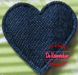 Hartje spijkerblauw 3.5x3cm.