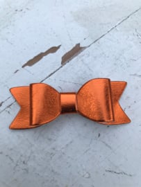 Strik leer metallic oranje 5.5 cm