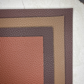 Leer bruin, donker bruin, roest bruin, licht bruin mat 20x34cm