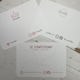 Eigen logo display kaartje design service
