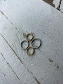 Sieraden ring zilver en goud 1cm.