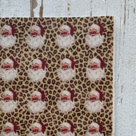 Leer kerstman tijger rode muts glitter
