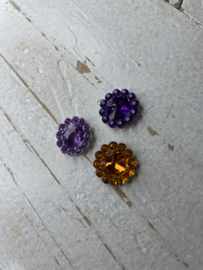 Flatback bloem diamant diverse kleuren 1.5cm.