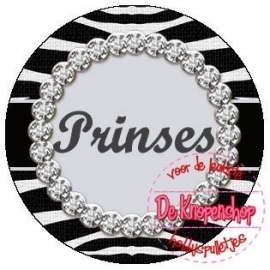 Flatback tekst PRINSES zebra (K086)