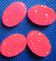 Flatback diamantstructuur ovaal neon roze 1.8x2.5cm.