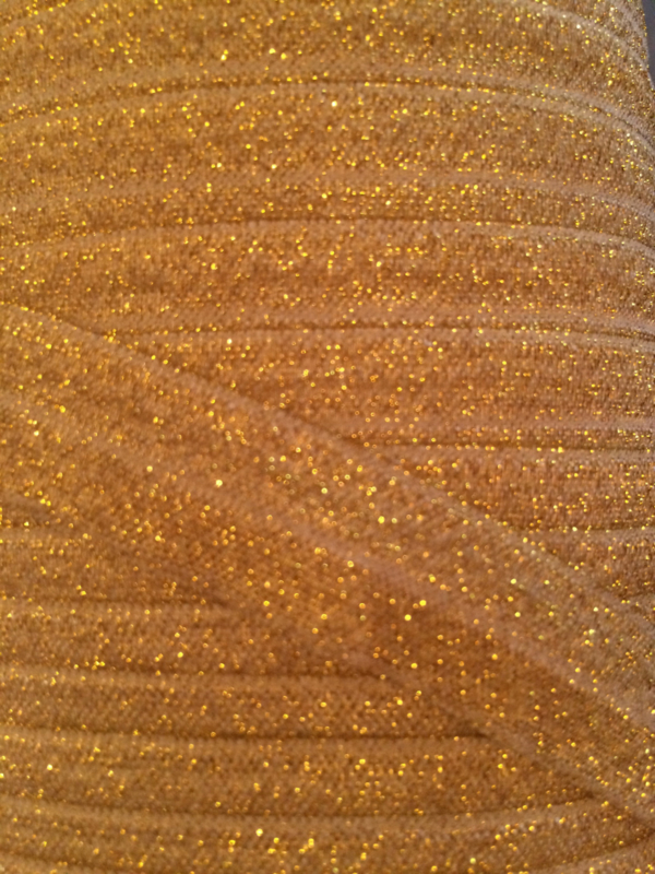 Elastisch biasband goud glitter 1.5cm (haarband)