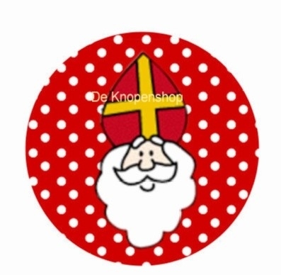 Flatback Sint polka dot rood (K198)