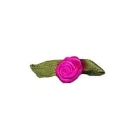 Roosje satijn knal roze op blad 10 x 30 mm (B)