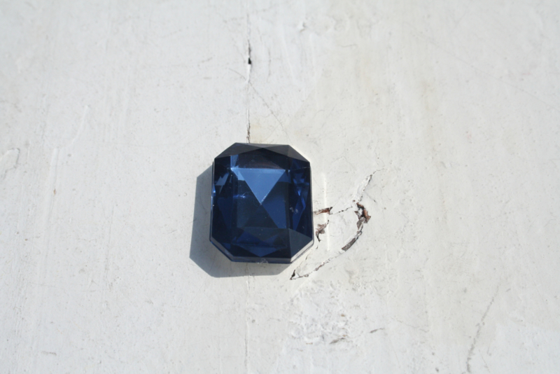 Flatback rhinestone rechthoek donkerblauw