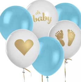 Ballonnen, geboorte jongen, 6 stuks