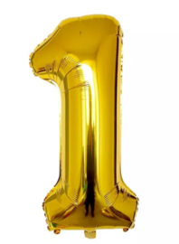 Folie Ballon cijfer 1 - goud