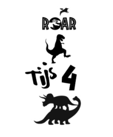 RAAMSTICKER VERJAARDAG (35 x 80 cm)| DINOSAURUSSEN