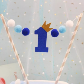 TAARTTOPPER 1 JAAR BLAUW | DIY