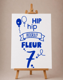 RAAMSTICKER VERJAARDAG (40 x 50 cm) | HOORAY