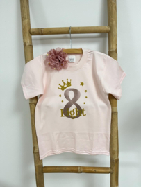 VERJAARDAG SHIRT DUSTY PINK, 1 T/M 8 JAAR  | MARIT