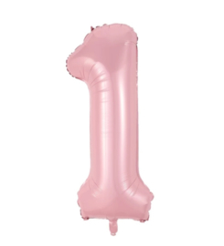 Folie Ballon cijfer 1 - roze