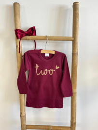 VERJAARDAG SHIRT BURGUNDY 1, 2 ,3, 4 JAAR  | EMELIE
