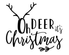 Raamsticker  Oh Deer Christmas (60 x 55cm)