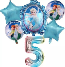 FROZEN BALLONNENSET 5 JAAR (6-delig)