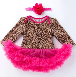 Babyjurk luipaard pink
