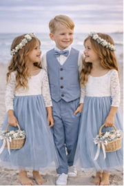 BRUIDSMEISJESJURK DUSTY BLUE | CHARLOTTE