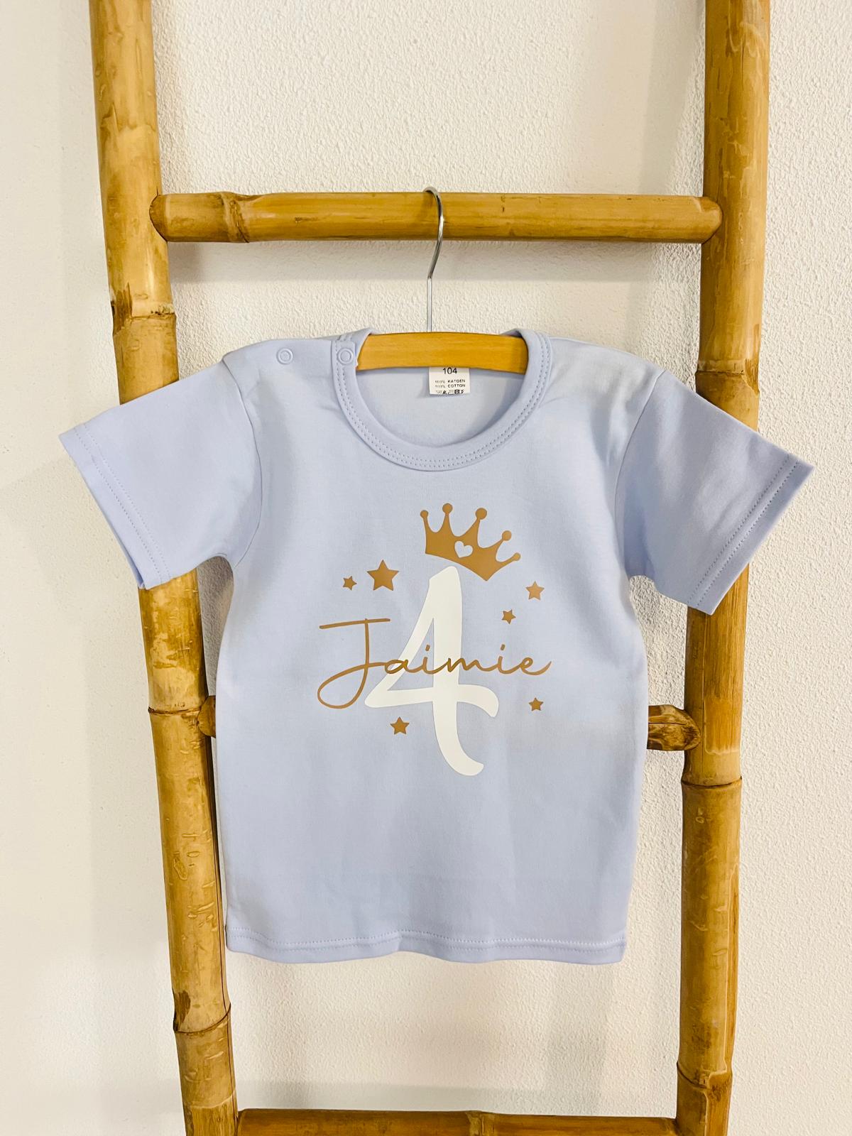 VERJAARDAG SHIRT BLAUW 1,2,3,4 JAAR  | LOVA