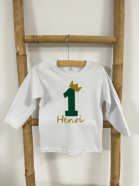 VERJAARDAGSHIRT GROEN/GOUD | GETAL