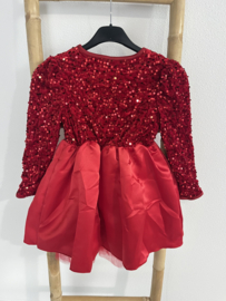 JURK GLITTER BURGUNDY ROOD | CAROLA