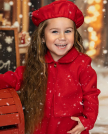KERSTJURK + BOLERO + BARET ROOD, 3-delig | LEAH *