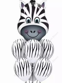 Ballonnenset Zebra, 7-delig
