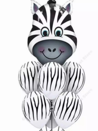 BALLONNENSET ZEBRA, 7-delig