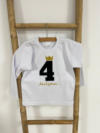 VERJAARDAG SHIRT ZWART/GOUD, 1 T/M 8 JAAR | NOA